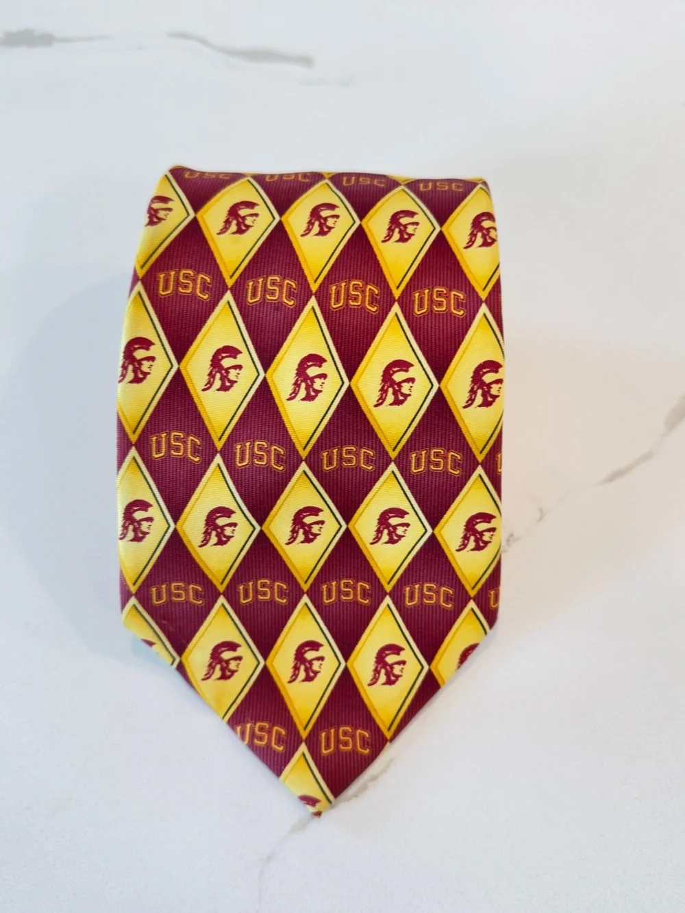 USC Maroon and Gold Diamond Pattern Men's Tie